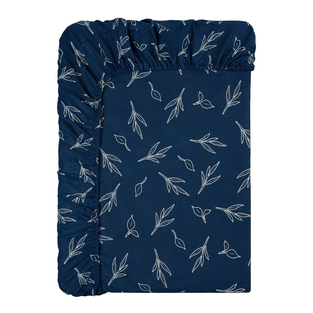 PROVANCE Нэви Простыня на резинке 140х200х20см, 100% хлопок, бязь, синий, арт.№ 432-258