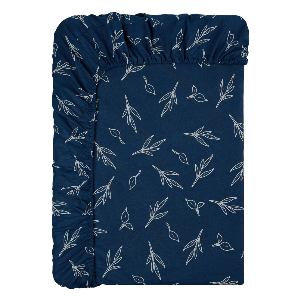 PROVANCE Нэви Простыня на резинке 180х200х20см, 100% хлопок, бязь, синий, арт.№ 432-260