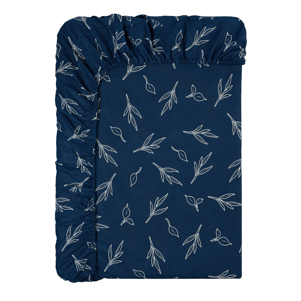 PROVANCE Нэви Простыня на резинке 200х200х20см, 100% хлопок, бязь, синий, арт.№ 432-261