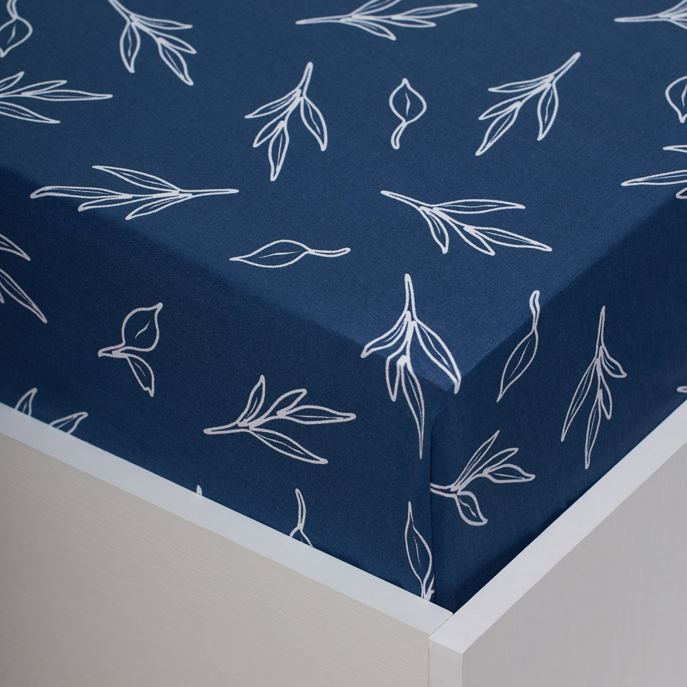 PROVANCE Нэви Простыня на резинке 200х200х20см, 100% хлопок, бязь, синий, арт.№ 432-261