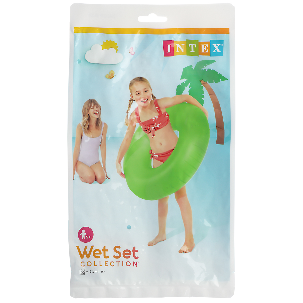 Круг надувной тм INTEX Неоновый холод 91см, от 9 лет, 3 цвета, 59262NP, арт.№ 359-212