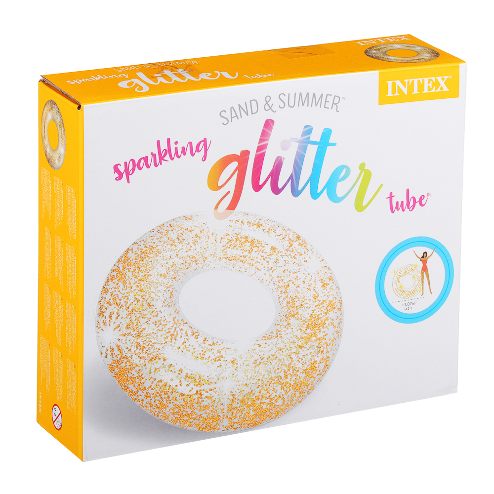 INTEX Круг надувной с глиттером, от 9 лет, 107x27см, ПВХ, 56274NP, арт.№ 055-003