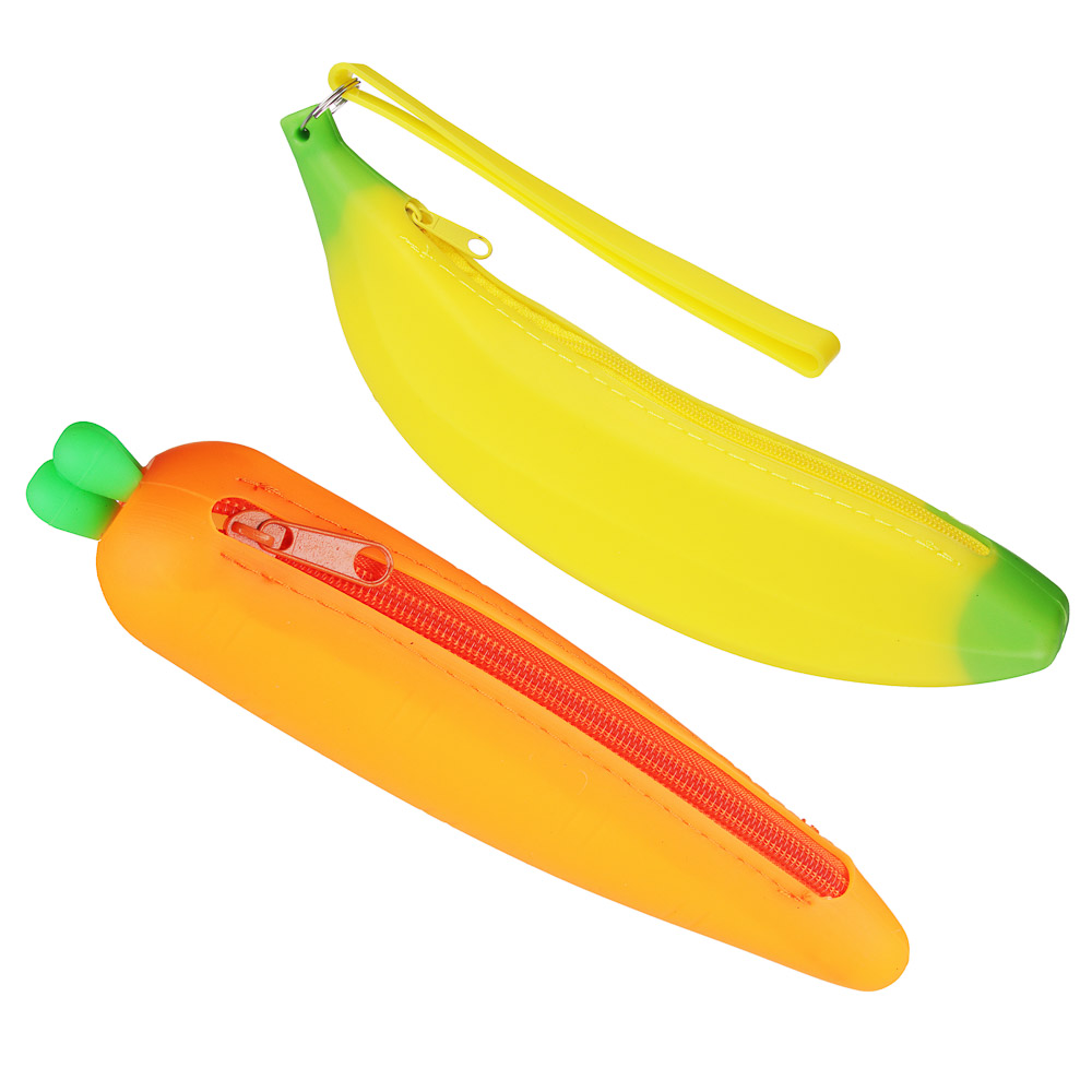 Пенал в форме банана и морковки, мягкий силикон, 2 дизайна, арт.№ 238-062