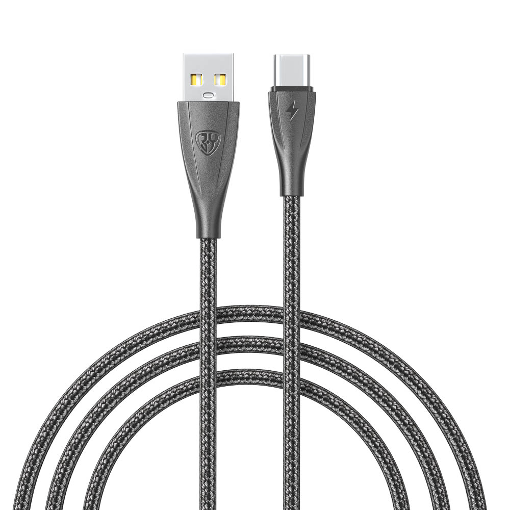 Кабель для зарядки USB(A)-Type C BY Nylon Pro, 18Вт, 1 м, 3A, нейлон, черный, арт.№ 931-607