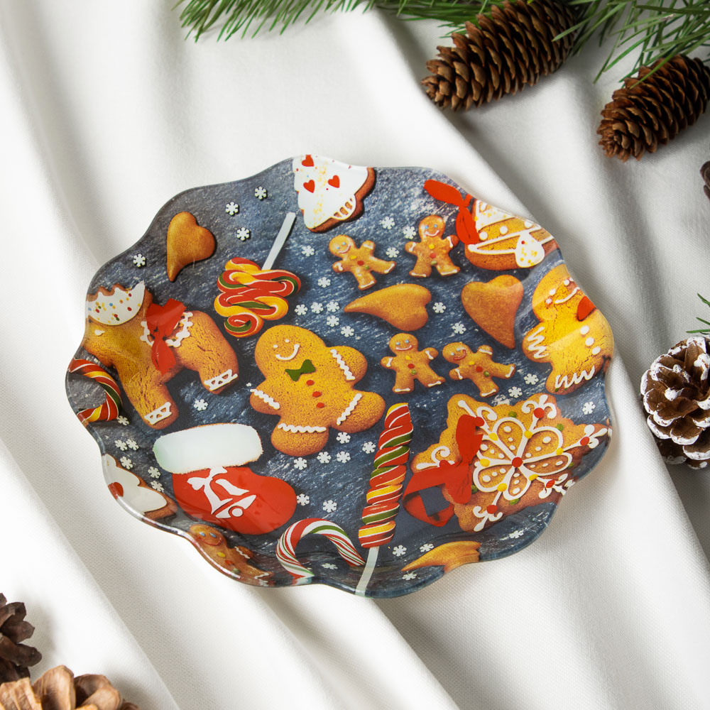 Имбирный пряник Блюдо круглое, 20см, стекло, арт.№ 820-794