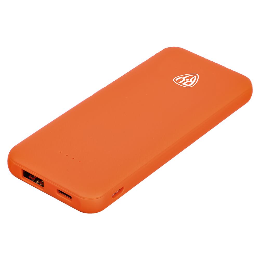 Аккумулятор мобильный BY 5000мАч, USB, 2А, прорезиненное покрытие, оранжевый, арт.№ 470-079
