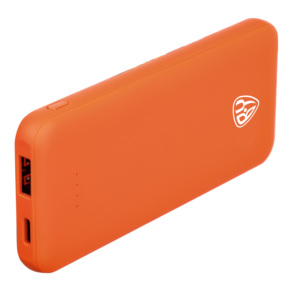 Аккумулятор мобильный BY 5000мАч, USB, 2А, прорезиненное покрытие, оранжевый, арт.№ 470-079