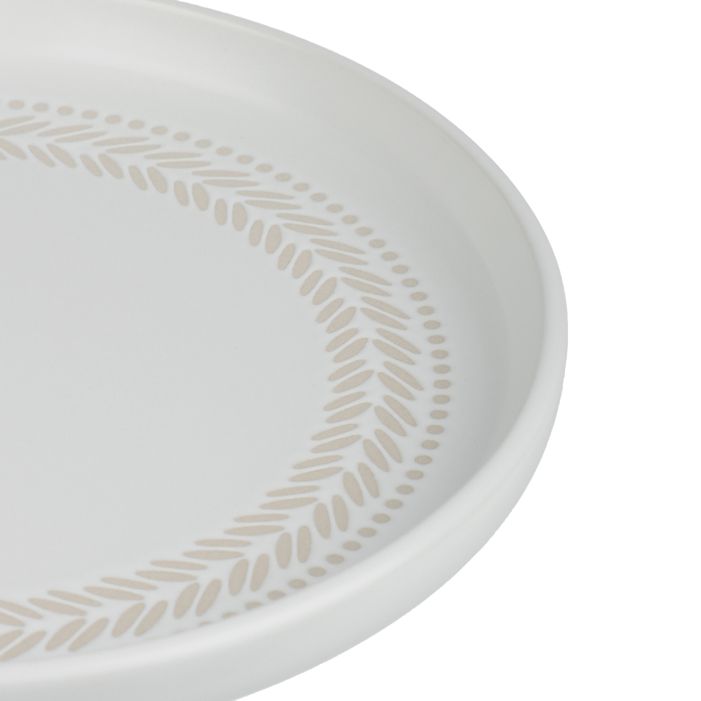 Тарелка закусочная 20см, тм MILLIMI Треция белый, керамика, арт.№ 824-287