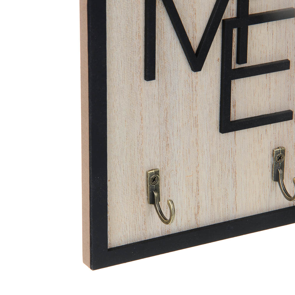 Ключница открытого типа на 2 крючка, 15x3,5x29 см, МДФ, цвет окантовки черный, арт.№ 510-001