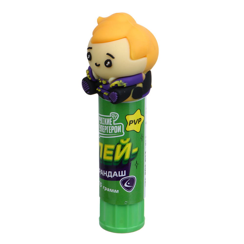 BY Русские Супергерои клей-карандаш с фигурным колпачком, 15 г, PVP, "Мальчики", 2 дизайна, арт.№ 801-013