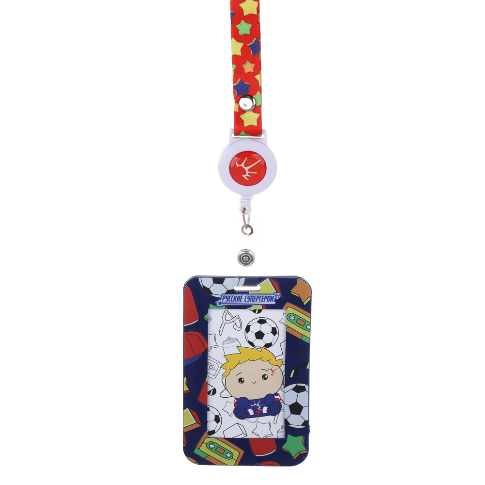 BY Русские Супергерои Чехол для карты, бейджа, пропуска, 11x7см, карабин, рулетка, "Пересвет Кавай", арт.№ 801-014