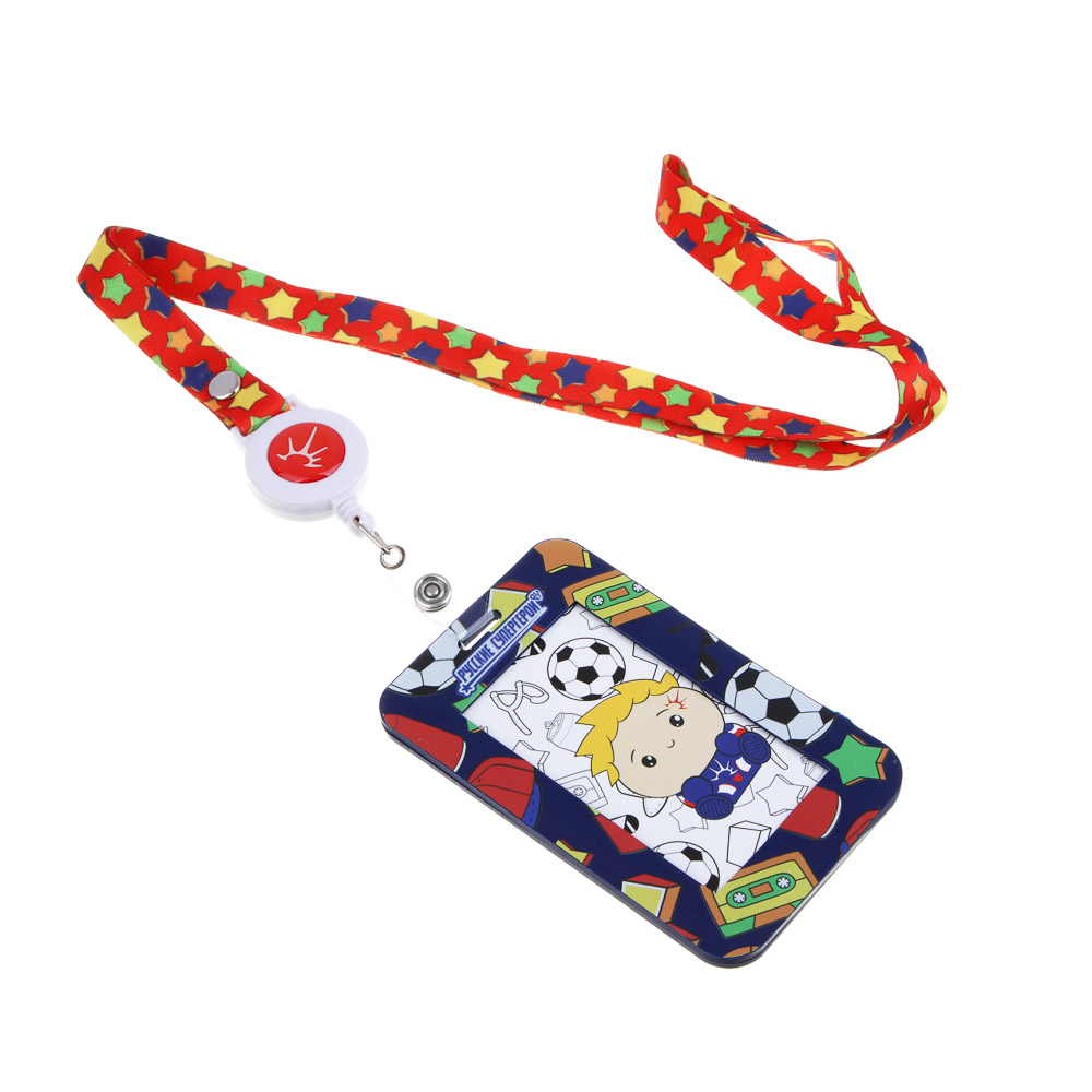 BY Русские Супергерои Чехол для карты, бейджа, пропуска, 11x7см, карабин, рулетка, "Пересвет Кавай", арт.№ 801-014