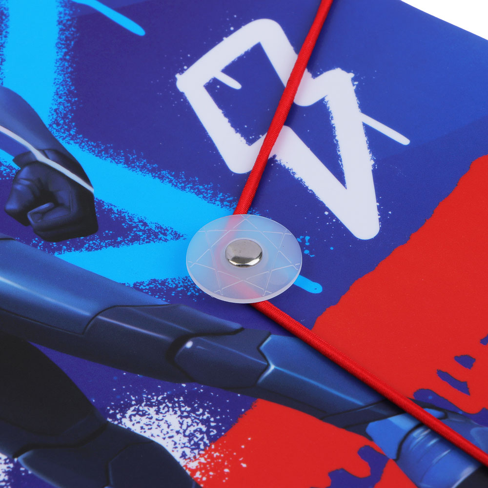 Папка д/тетрадей BY Русские Супергерои "Мальчики Джуниор" 31,8x23см, д/A4, 4отд., резинка, пл.0,6мм, арт.№ 801-015