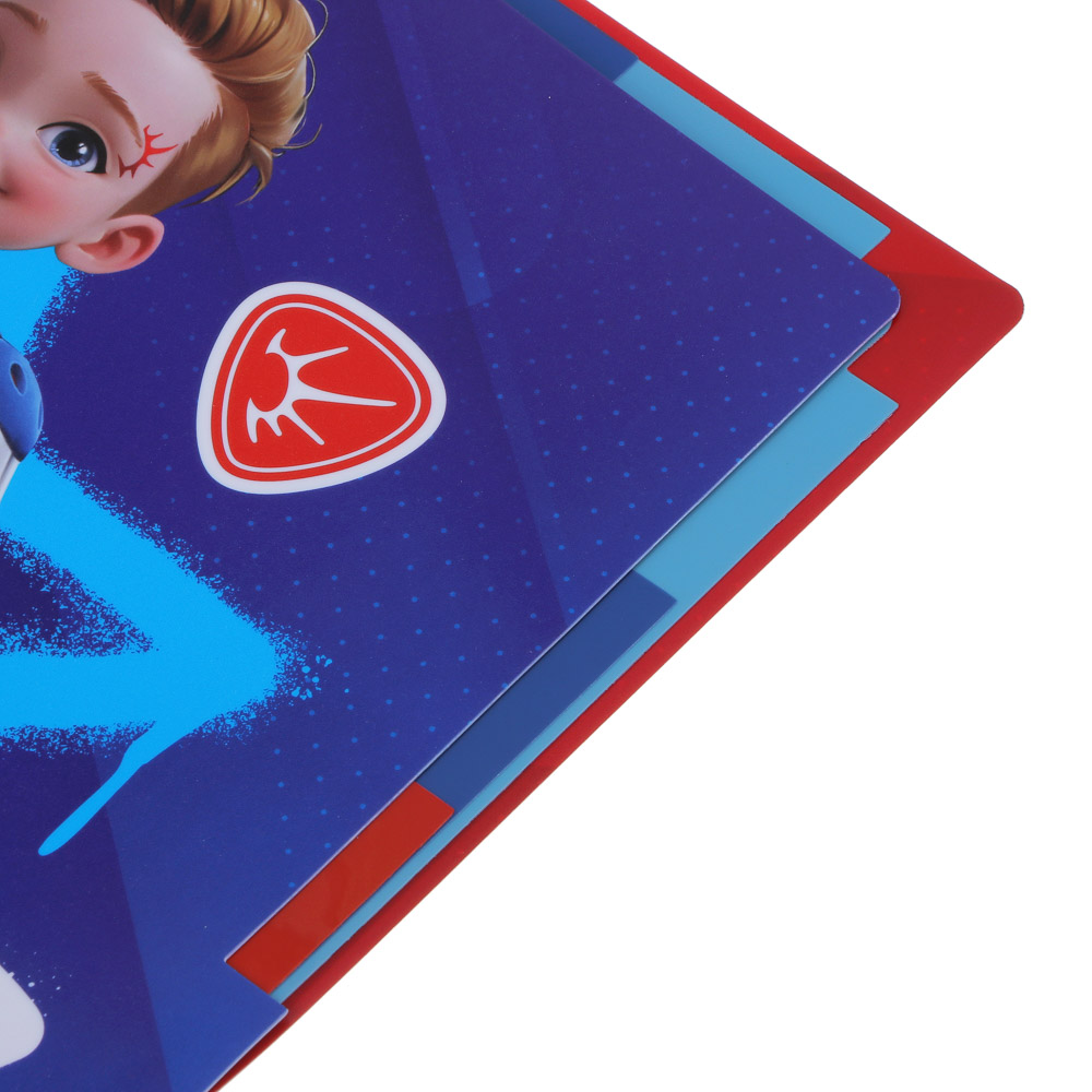 Папка д/тетрадей BY Русские Супергерои "Мальчики Джуниор" 31,8x23см, д/A4, 4отд., резинка, пл.0,6мм, арт.№ 801-015