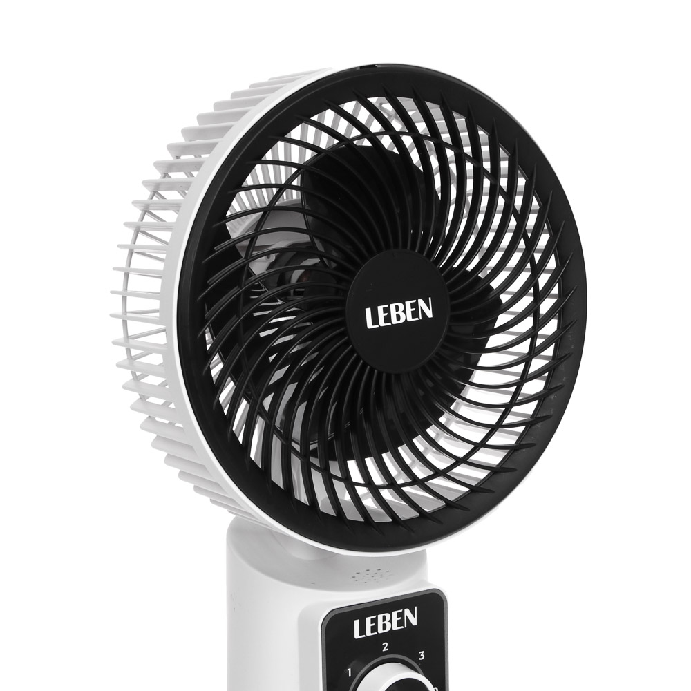 Вентилятор напольный тм LEBEN 25Вт, 3 скорости, диаметр 20см, 220в, белый, арт.№ 243-001