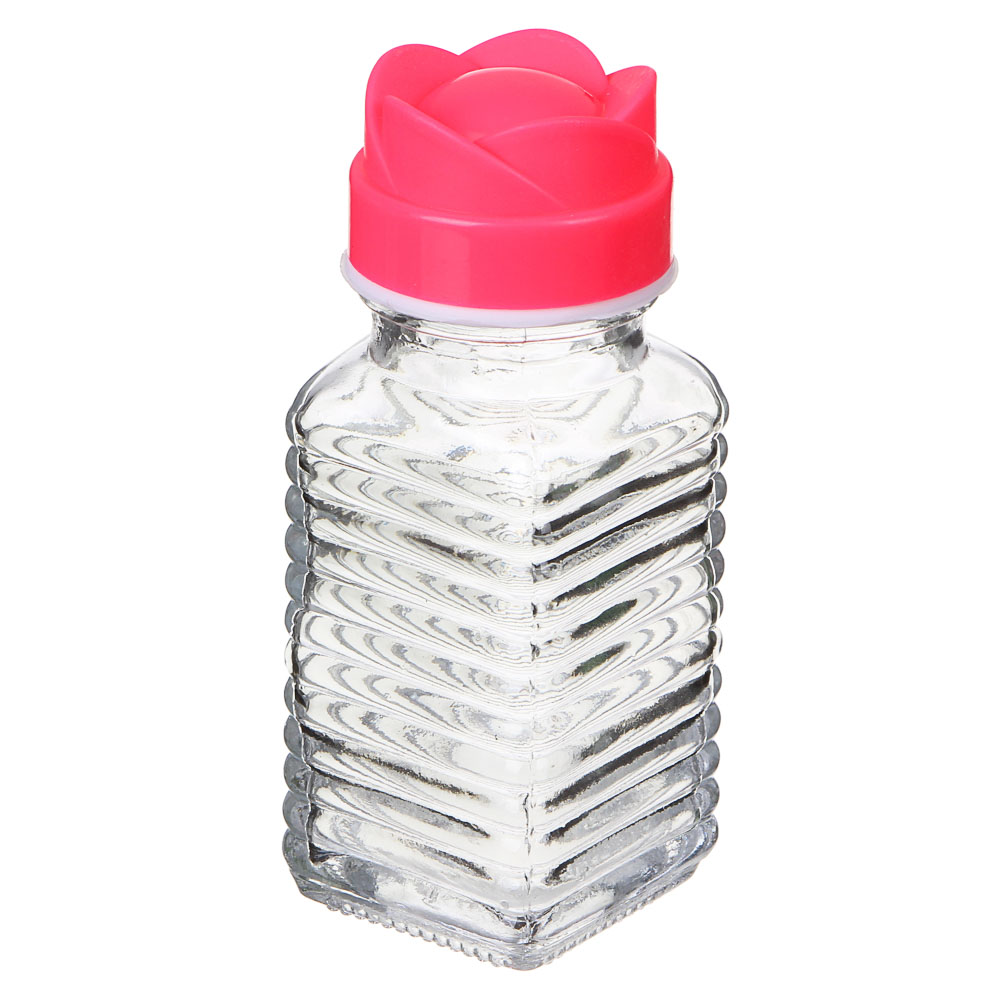 Солонка "Цветок", стекло, пластик, микс цветов, арт.№ 828-143