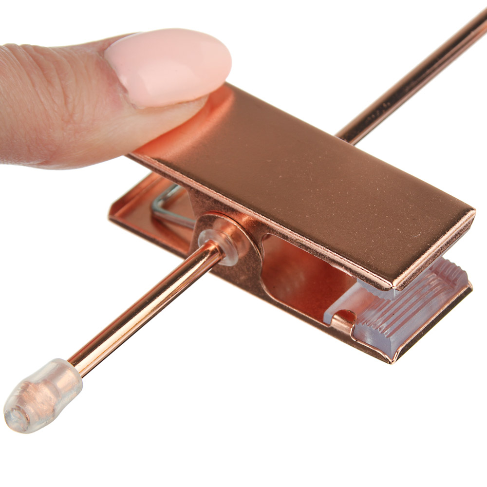 VETTA Вешалка металлическая для брюк/юбок с клипсами 30см, 2 цвета: розовое золото, золото, арт.№ 456-091