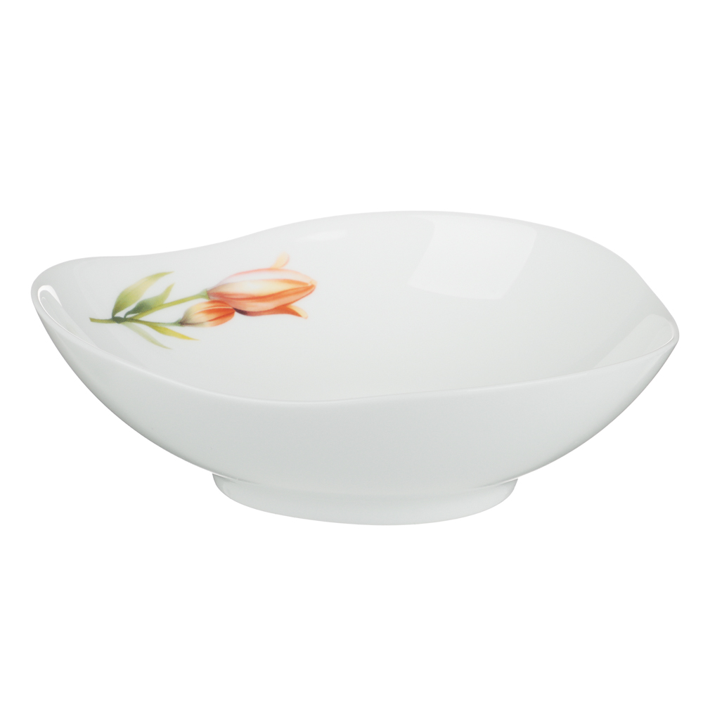 MILLIMI Лилия Салатник, опаловое стекло, 680мл, 17х6.5см, треугольная форма, арт.№ 818-327