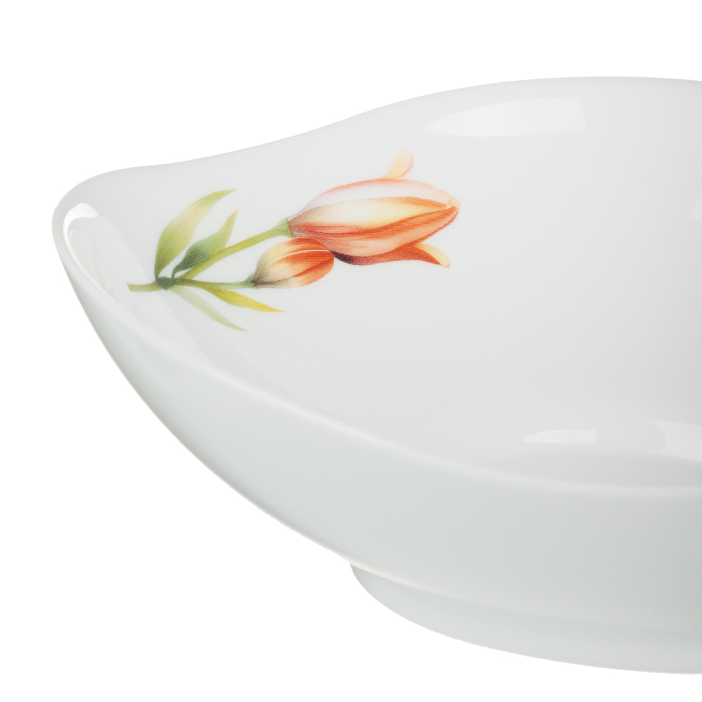 MILLIMI Лилия Салатник, опаловое стекло, 680мл, 17х6.5см, треугольная форма, арт.№ 818-327