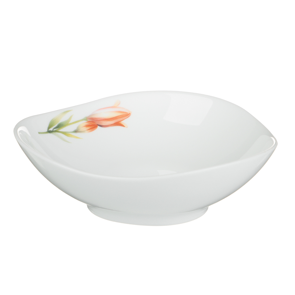 MILLIMI Лилия Салатник, опаловое стекло, 400мл, 15х6см, треугольная форма, арт.№ 818-330