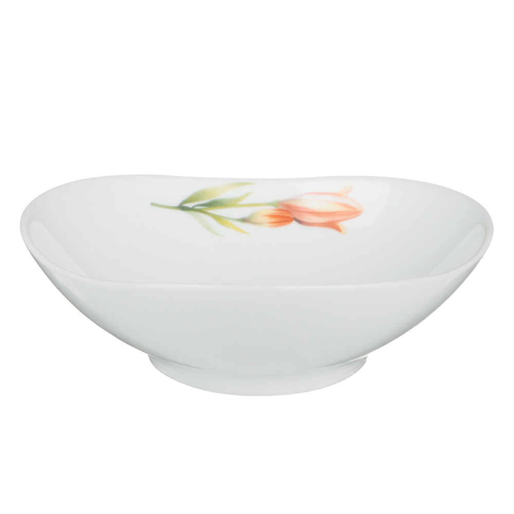 MILLIMI Лилия Салатник, опаловое стекло, 400мл, 15х6см, треугольная форма, арт.№ 818-330