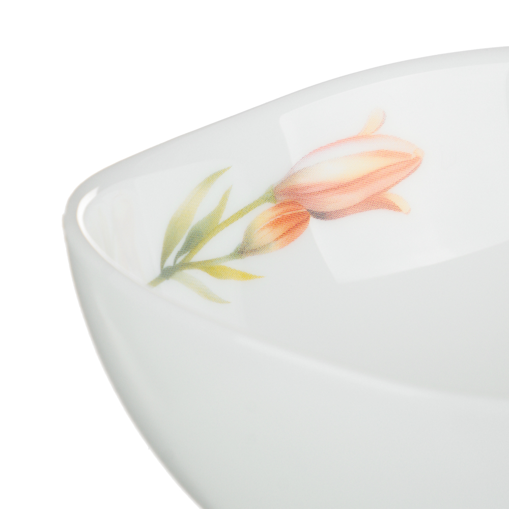 MILLIMI Лилия Салатник, опаловое стекло, 250мл, 11.4х4.8см, треугольная форма, арт.№ 818-331