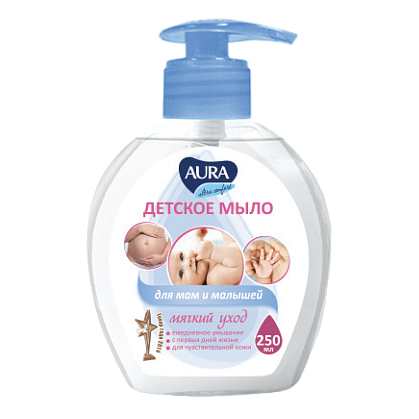 Мыло жидкое детское AURA ULTRA COMFORT Мягкий уход, п/б, 250 мл, арт.№ 927-063