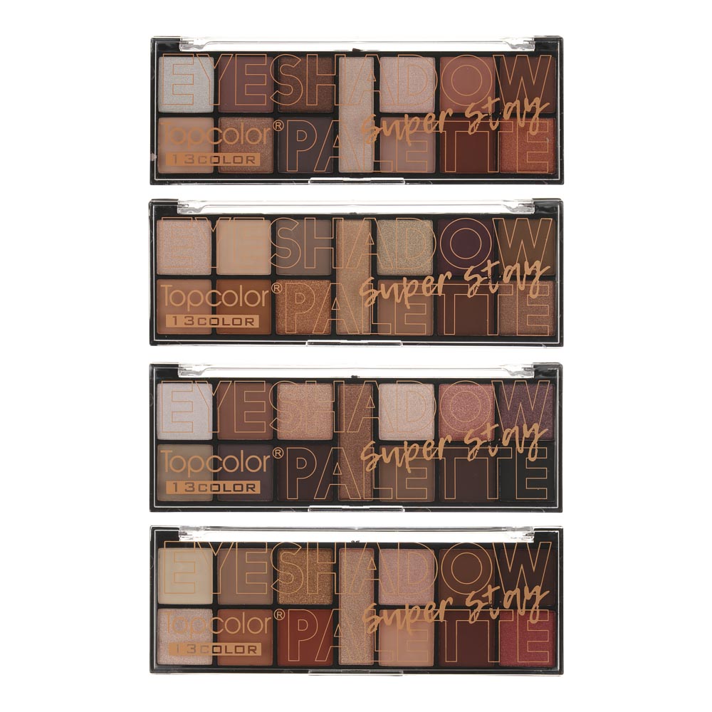 Тени для век матовые и сияющие 13 цветов тм Topcolor, 15,6 гр, TC3066, арт.№ 330-589
