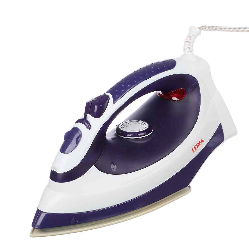 LEBEN Утюг с отпаривателем 2200 Вт, подошва - керамическое покрытие, ES-2098, арт.№ 249-016