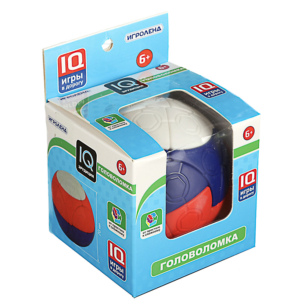 ИГРОЛЕНД Шар головоломка "Собери цвета", пластик, 7см, 3 цвета, арт.№ 214-028