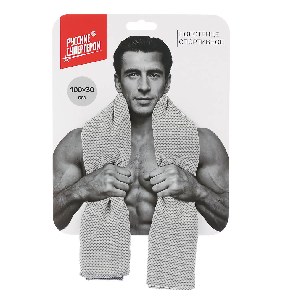 Полотенце спортивное тм BY Русские Супергерои 100х30 см, полиэстер, арт.№ 087-012
