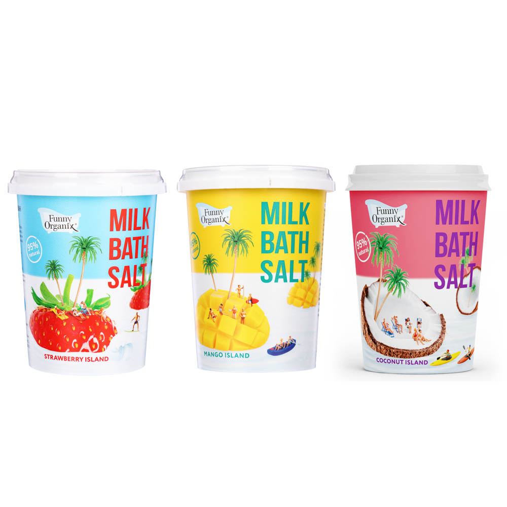 Соль для ванн молочная Funny Organix, 3 вида, 500 г, арт.№ 953-048