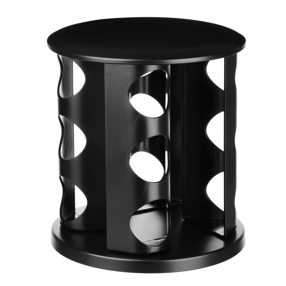 SATOSHI Набор банок для специй 12шт на подставке, 20х20х22см, стекло+ABS пластик, черный, арт.№ 828-333