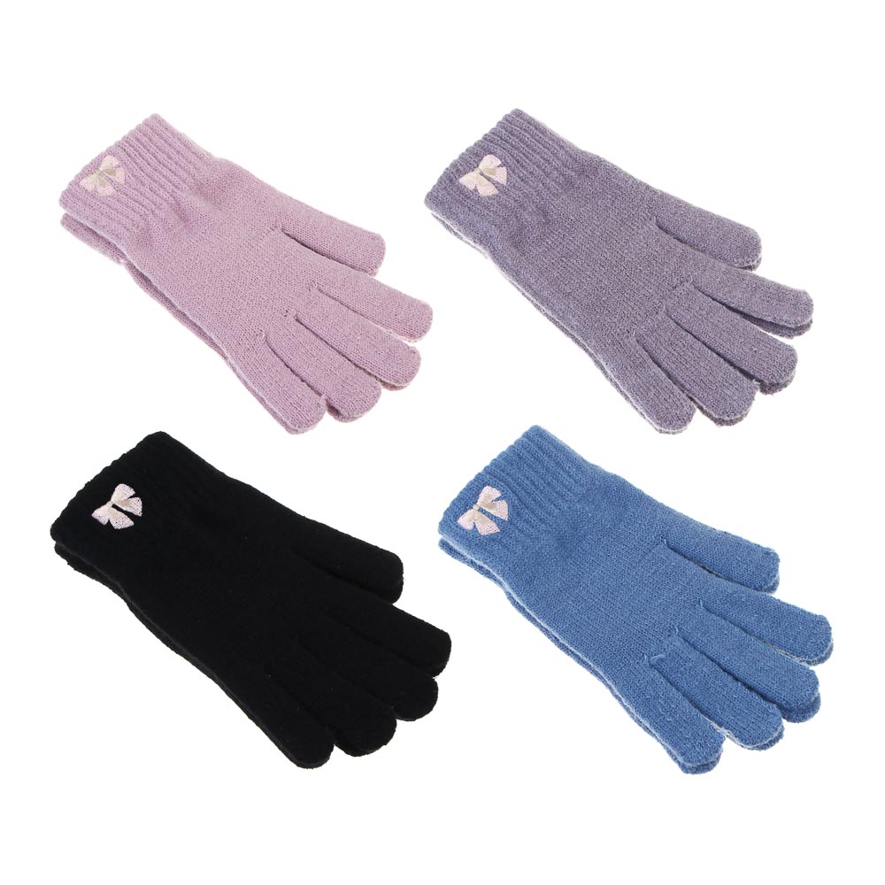 GALANTE Перчатки женские с вышивкой, р.18-20, 100% акрил, цвета в ас-те, ОЗ25-04, арт.№ 363-420