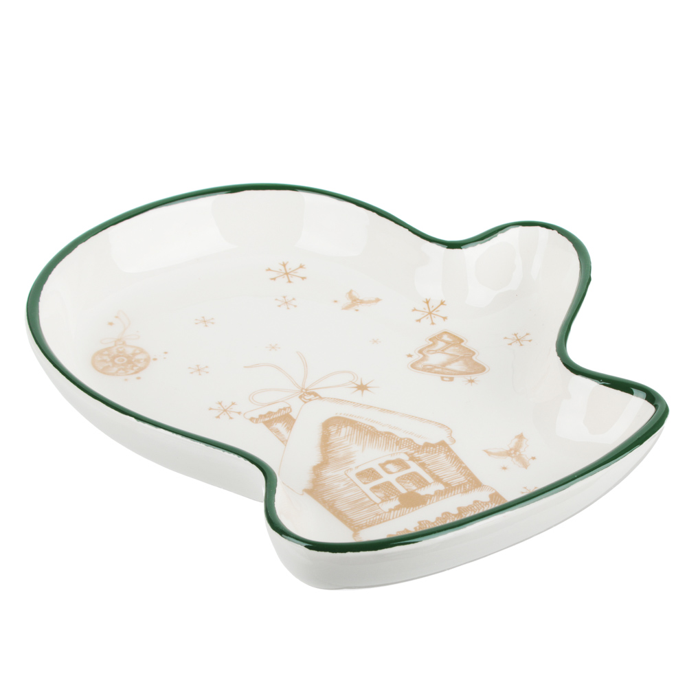 MILLIMI Пряничный домик Блюдо в форме варежки 20х17,5х3см, керамика, арт.№ 820-131