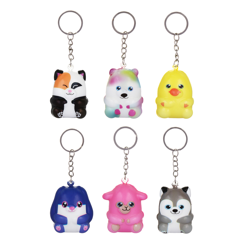 ИГРОЛЕНД Игрушка антистресс, сквиш - брелок "Малыш в корзиночке", PU, 12х17см, 12 дизайнов, арт.№ 297-126