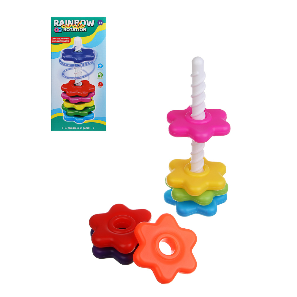 Развивающая игрушка пирамидка "Шестерёнки" 8 деталей, PE, арт.№ 270-061