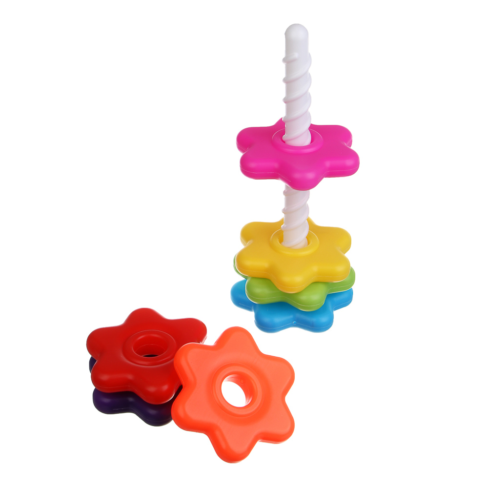 Развивающая игрушка пирамидка "Шестерёнки" 8 деталей, PE, арт.№ 270-061