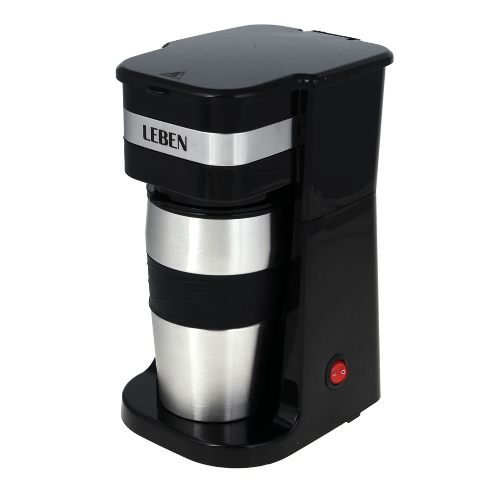 LEBEN Кофеварка капельная, 700Вт, термос-кружка 400мл в комплекте, арт.№ 286-039