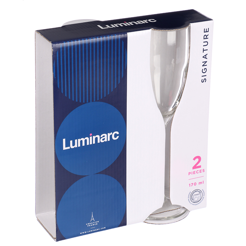 LUMINARC Эталон Набор бокалов для шампанского 2шт 170мл, стекло, арт.№ 878-533