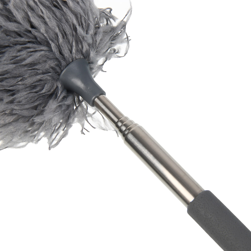 Сметка для удаления пыли телескопическая тм VETTA, 35-80 см, пластик, микрофибра 17 см, цвет серый, арт.№ 445-431