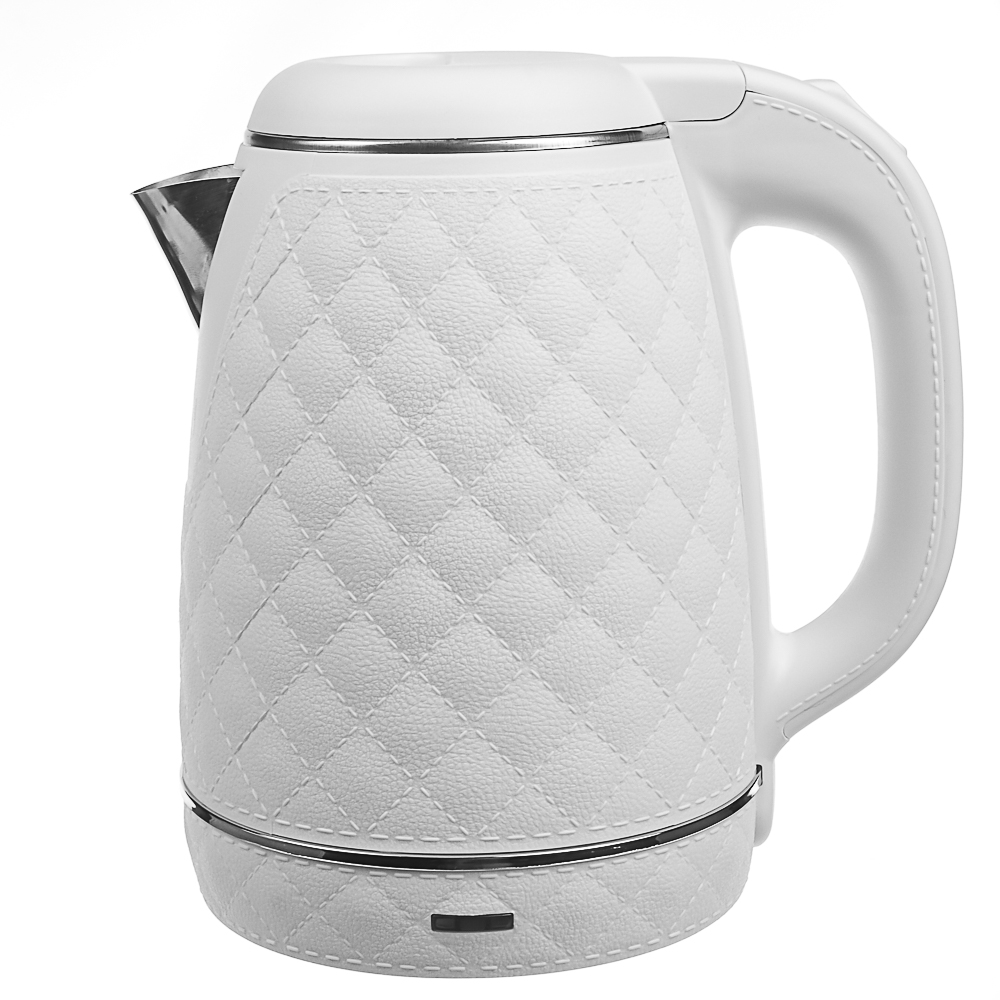 LEBEN Чайник электрический, 1,8 л, 1500 Вт, нержавеющая сталь, пластик, белый, арт.№ 291-121