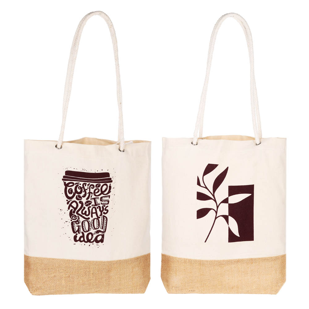 VETTA Сумка универсальная, хлопок, джут, 35х39х7см, 2 дизайна, арт.№ 467-198