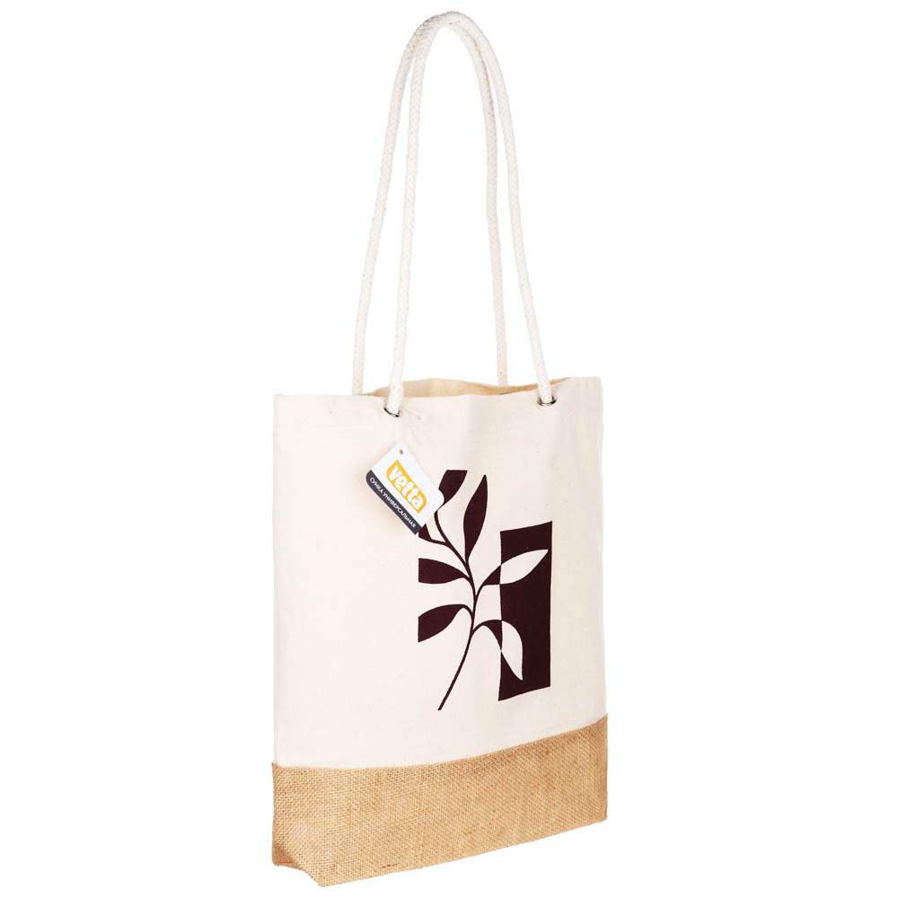 VETTA Сумка универсальная, хлопок, джут, 35х39х7см, 2 дизайна, арт.№ 467-198