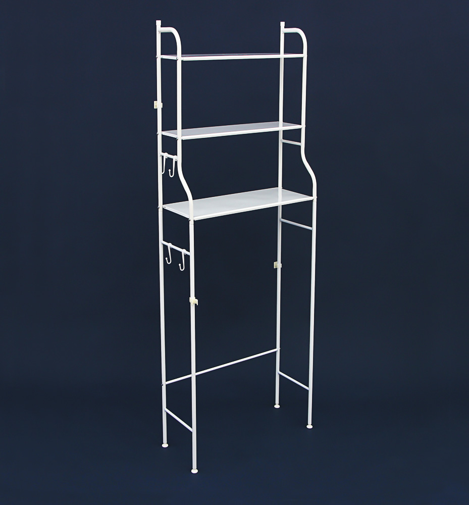 VETTA Стеллаж с полками над унитазом, металл, 47x26x152см, 2 цвета (чёрный, белый), арт.№ 465-215