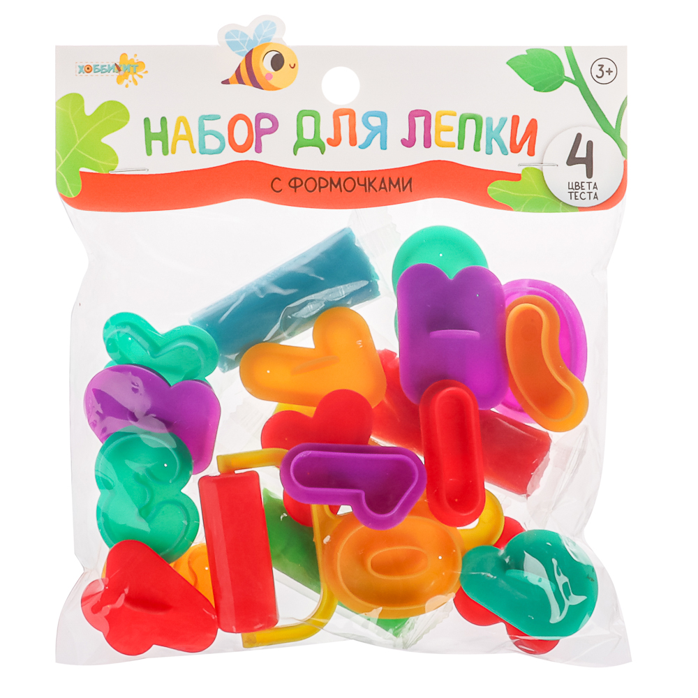 ХОББИХИТ Набор для лепки с формочками, полимер, ABS, 17х21х4см, 4 дизайна, арт.№ 289-001