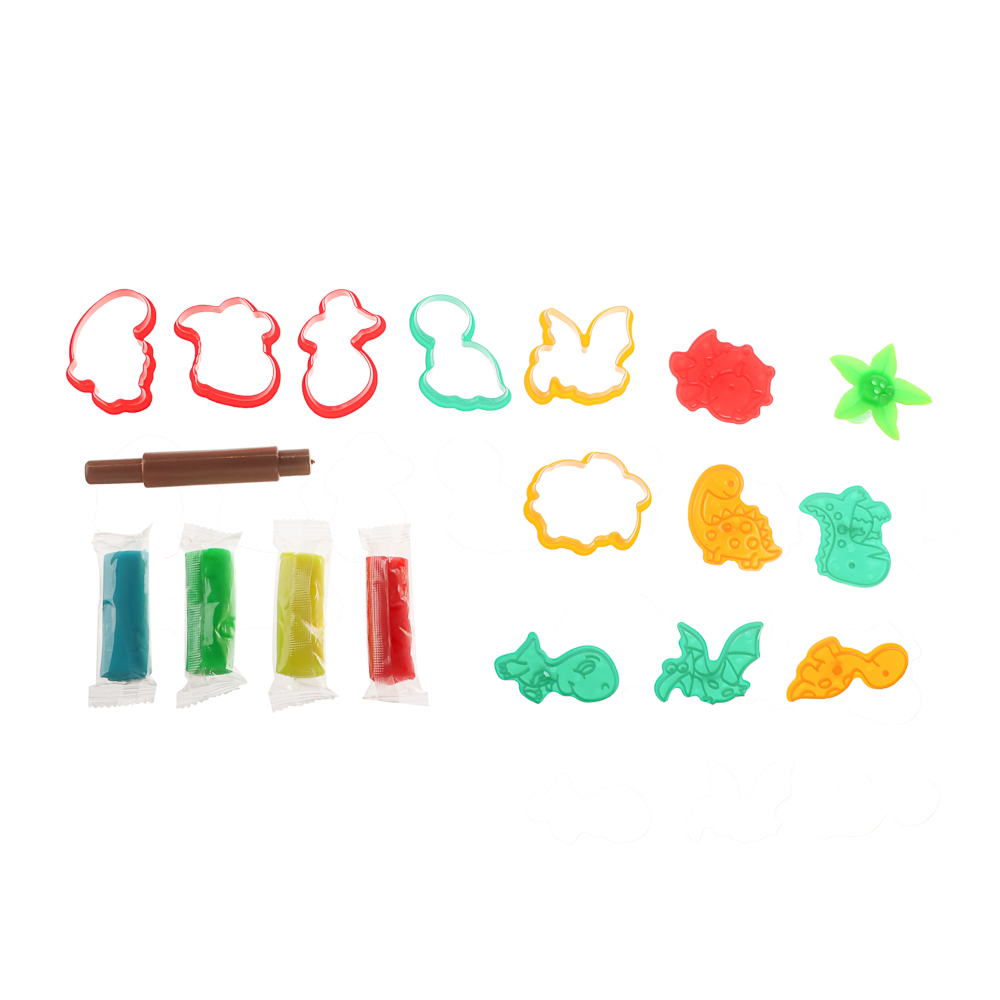 ХОББИХИТ Набор для лепки с формочками, полимер, ABS, 17х21х4см, 4 дизайна, арт.№ 289-001