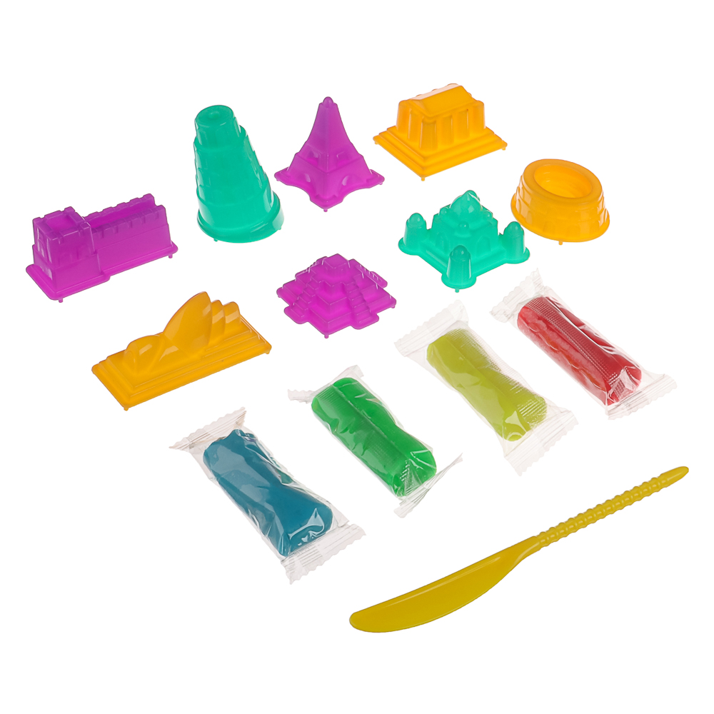 ХОББИХИТ Набор для лепки с формочками, полимер, ABS, 17х21х4см, 4 дизайна, арт.№ 289-001