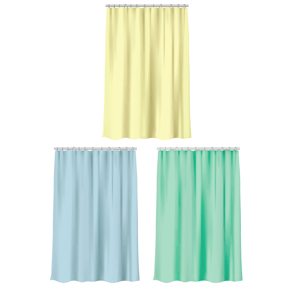 VETTA Шторка для ванной, ПЕВА, 12 г/м2, 180x180см, "Яркий однотон", 3 цвета, арт.№ 461-392