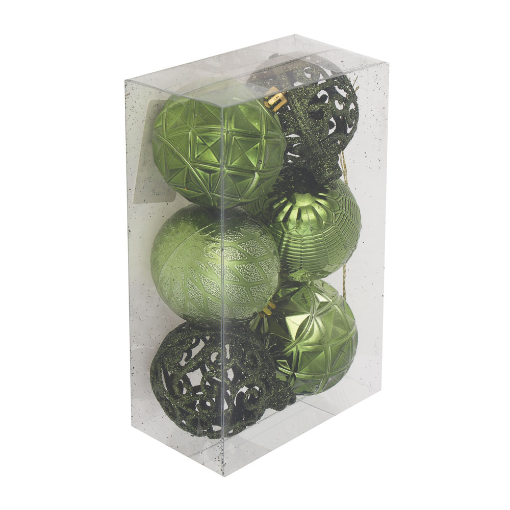 СНОУ БУМ Набор шаров 6 см, 6 шт, зеленый, 26-154, арт.№ 373-579